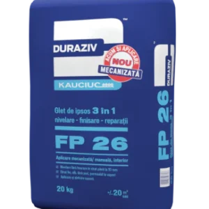 DURAZIV FP 26 - GLET DE IPSOS 3-ÎN-1, ADITIVAT CU KAUCIUC, Nivelare-finisare-reparații, 20KG