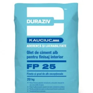 DURAZIV FP 25 - Glet de finisare pe bază de ciment alb, aditivat cu Kauciuc® 20KG